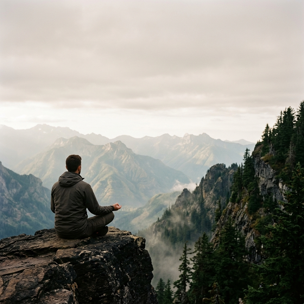Meditation in nature — a serene moment of stillness